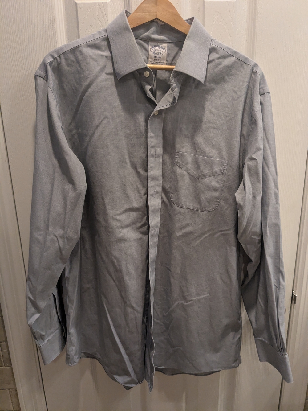 Brooks Brothers - Regent Non-Iron Gray Microcheck Dress Shirt - 16.5 x 34